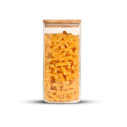 Frasco Rectangular con Tapa de Bambú - 1500 ml