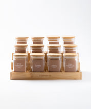 Especiero de Cocina Venhoouse - Set de 12 Tarros Herméticos con Rack de Bambú
