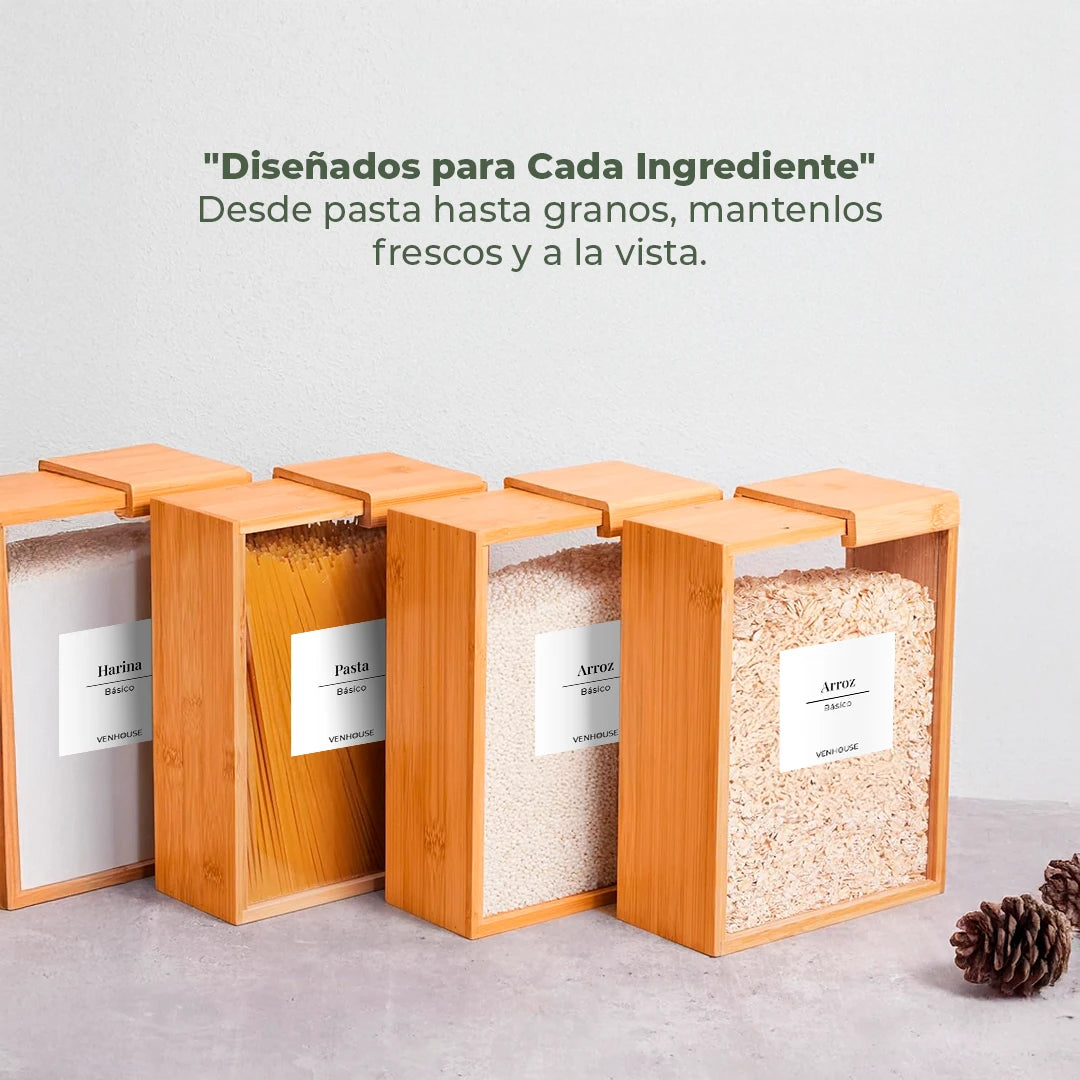 Set 4 Contenedores Herméticos de Vidrio – 2.2L