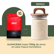 Frasco Redondo con Asa de Acacia - 1000 ml