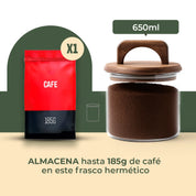 Frasco Redondo con Asa de Acacia - 650 ml