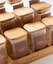 Especiero de Cocina Venhoouse - Set de 12 Tarros Herméticos con Rack de Bambú
