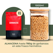 Frasco Rectangular con Tapa de Bambú - 1000 ml
