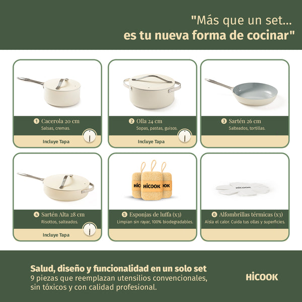 Set de Ollas y Sartenes de Cerámica