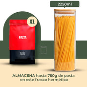 Frasco Rectangular con Tapa de Bambú - 2250 ml