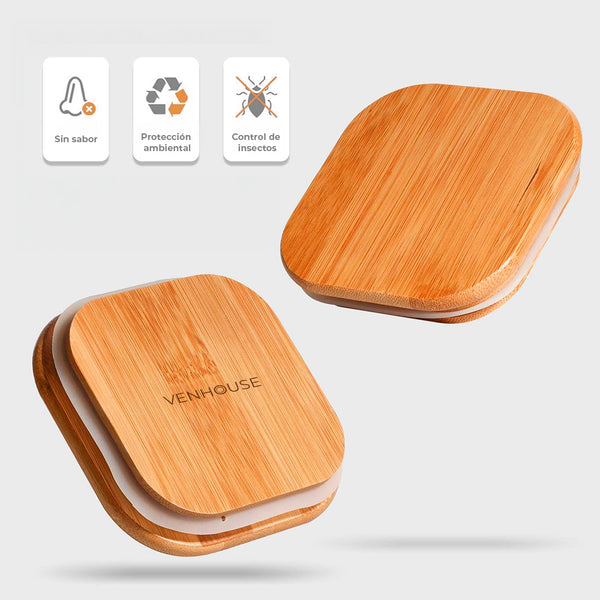 Frasco Rectangular con Tapa de Bambú - 800 ml
