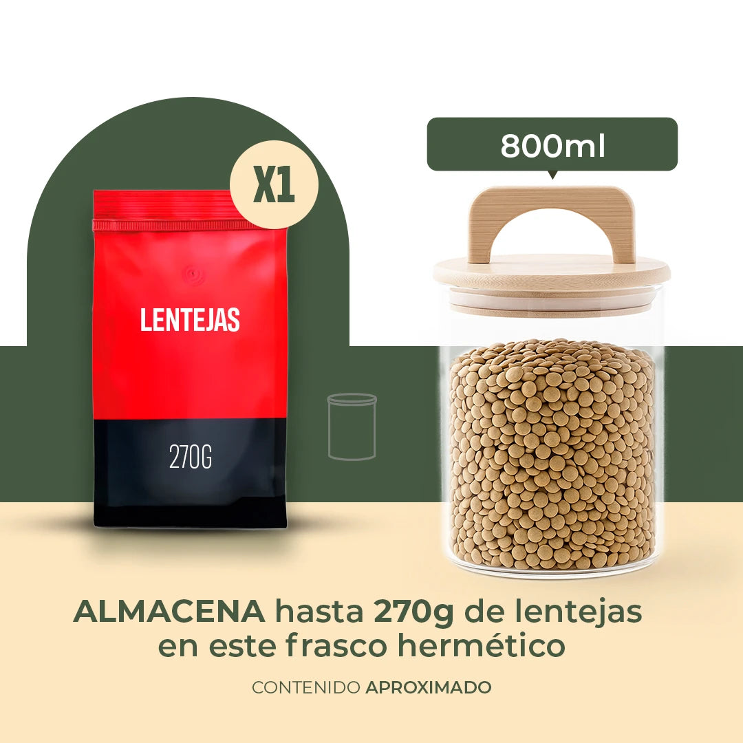 Frasco Redondo con Asa de Bambú - 1000 ml