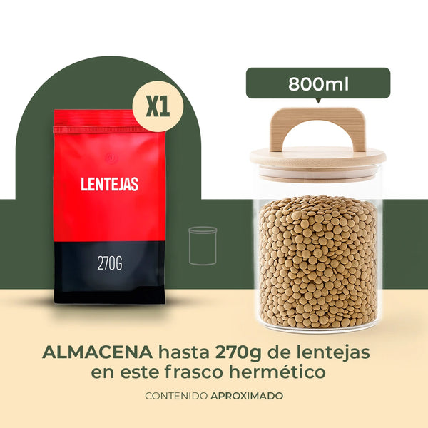 Frasco Redondo con Asa de Bambú - 800 ml
