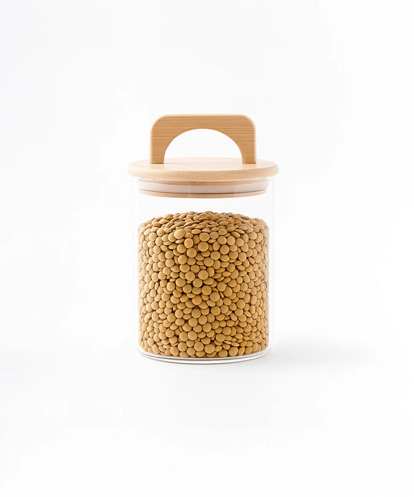 Frasco Redondo con Asa de Bambú - 800 ml
