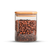 Frasco Rectangular con Tapa de Bambú - 800 ml