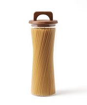 Frasco Redondo con Asa de Acacia - 2200 ml