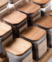 Especiero de Cocina Venhoouse - Set de 12 Tarros Herméticos con Rack de Acacia