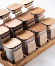 Especiero de Cocina Venhoouse - Set de 12 Tarros Herméticos con Rack de Acacia