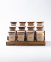 Especiero de Cocina Venhoouse - Set de 12 Tarros Herméticos con Rack de Acacia