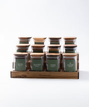 Especiero de Cocina Venhoouse - Set de 12 Tarros Herméticos con Rack de Acacia