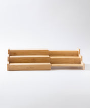 Set 15 Especieros De Vidrio Rack Extensible De Bambú