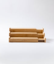 Set 15 Especieros De Vidrio Rack Extensible De Bambú