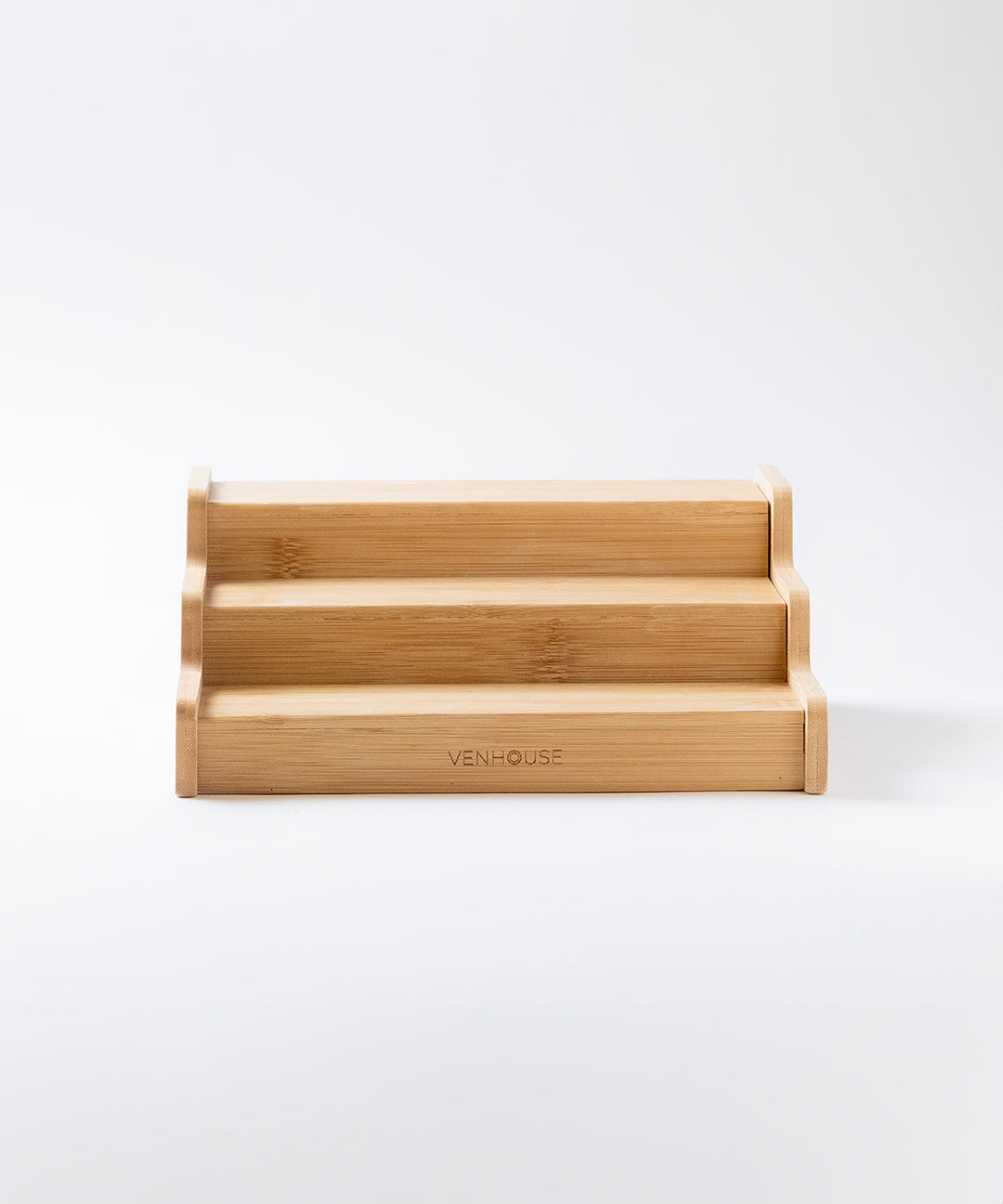 Set 15 Especieros De Vidrio Rack Extensible De Bambú