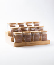 Especiero de Cocina Venhoouse - Set de 12 Tarros Herméticos con Rack de Bambú