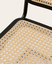 Detalle asiento ratán negro tejido cannage silla Breuer comedor Venhoouse Chile
