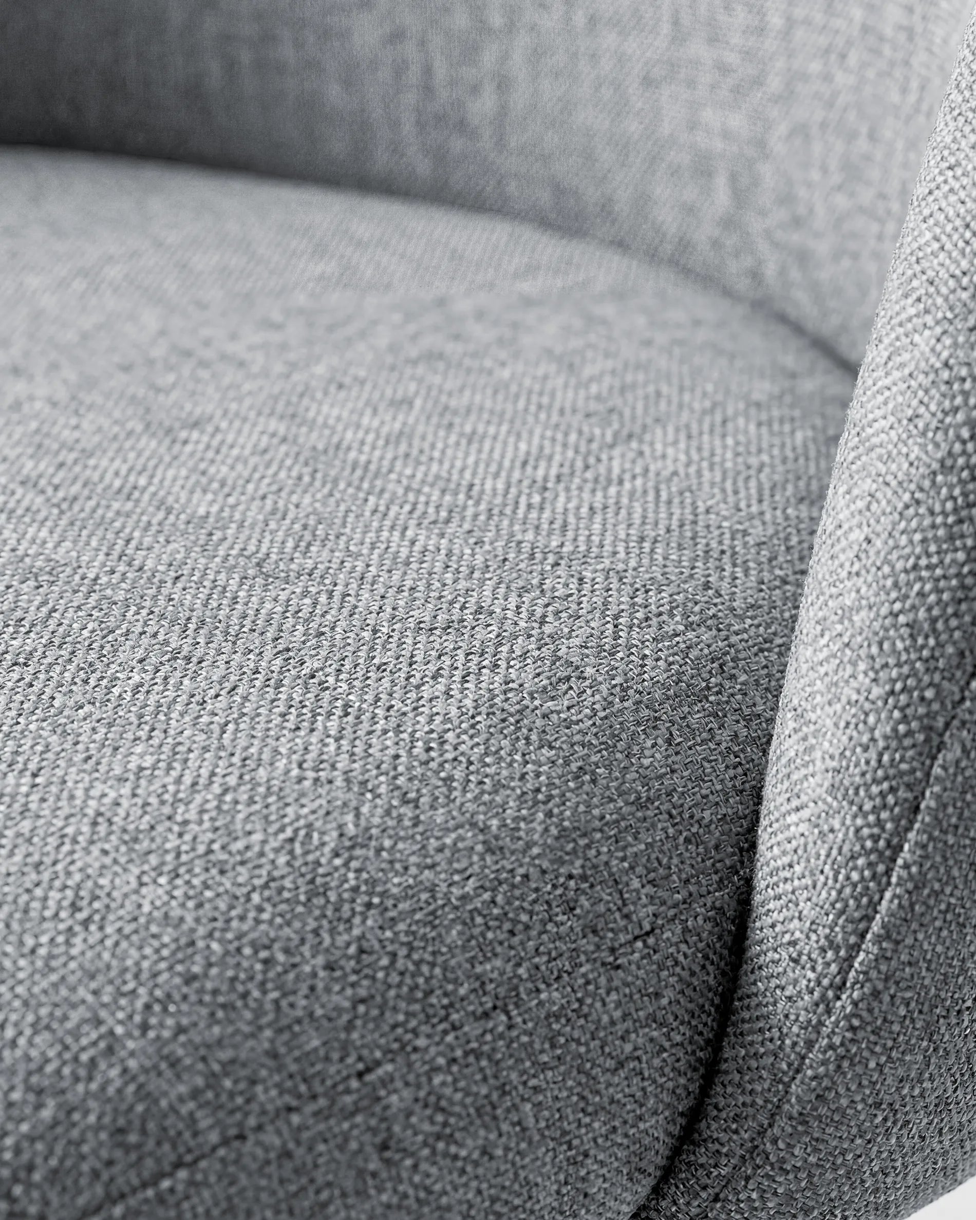 Detalle asiento tapizado lino gris piso bar Sora Venhoouse Chile