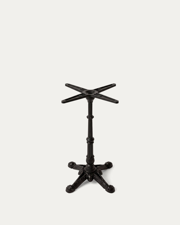 Mesa cuadrada pedestal hierro negro base cuatro patas vista planta Travis Venhoouse Chile