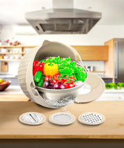 Set colador multifuncional 4 en 1 para cocina, ideal para lavar verduras y escurrir pasta