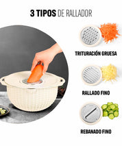 Ralladores incluidos en el set colador 4 en 1, perfectos para queso y verduras