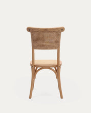 Silla crossback olmo natural respaldo varillas ratan entrelazado Venhoouse Chile