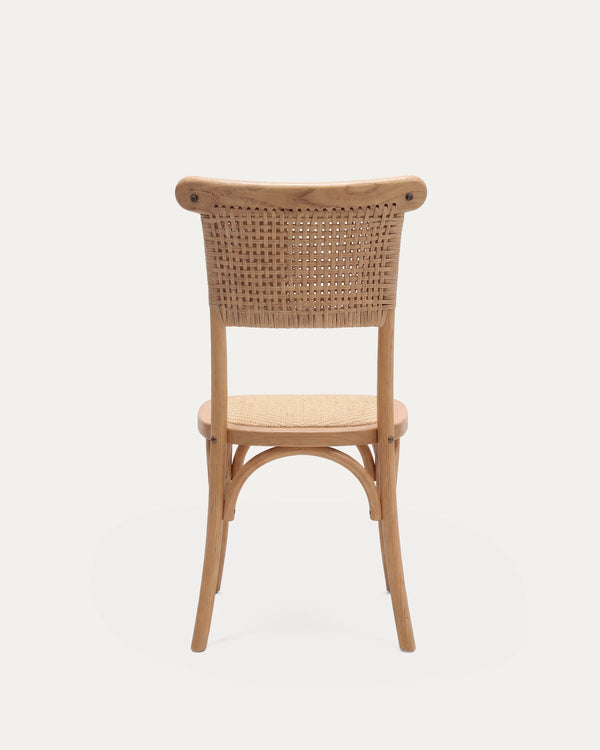 Silla crossback olmo natural respaldo varillas ratan entrelazado Venhoouse Chile