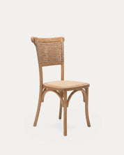 Silla crossback madera olmo comedor natural — vista frontal completa Venhoouse Chile