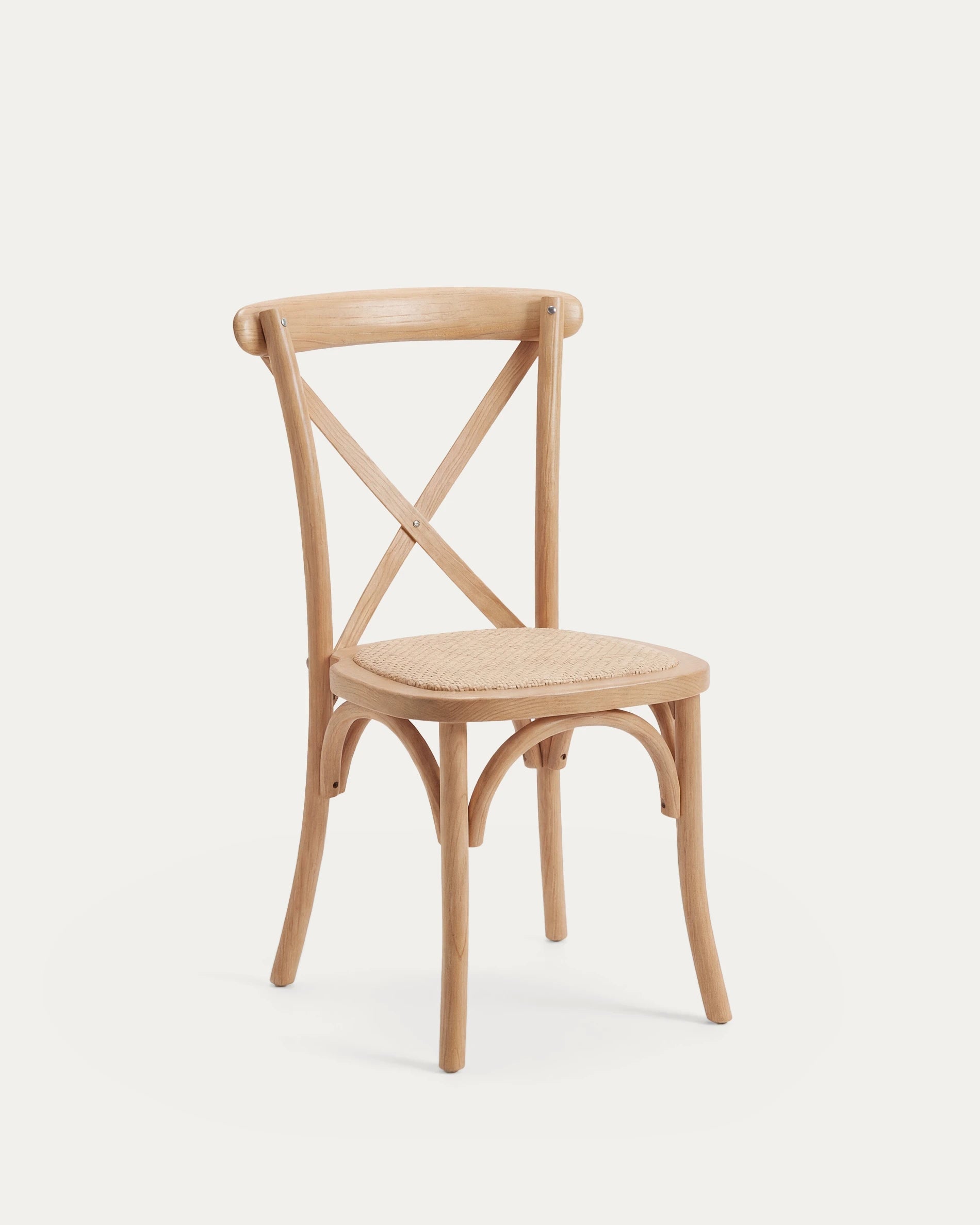Silla crossback madera ratán comedor natural — vista completa Venhoouse Chile