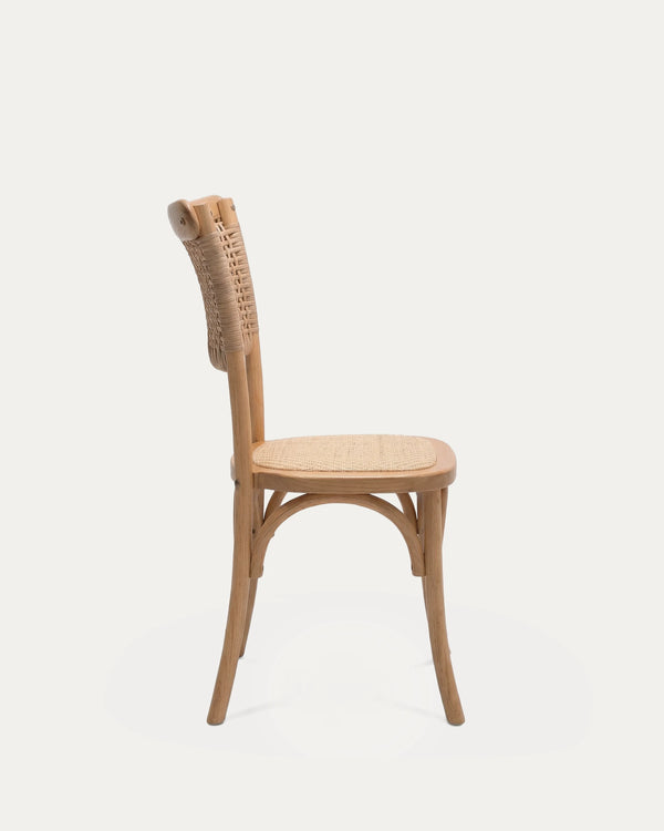 Detalle asiento ratán natural tejido. silla comedor crossback olmo Venhoouse