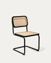 Silla Breuer ratán negra comedor diagonal madera caucho estructura Venhoouse Chile
