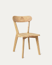 Silla Fresno comedor madera maciza natural diagonal frontal Venhoouse Chile