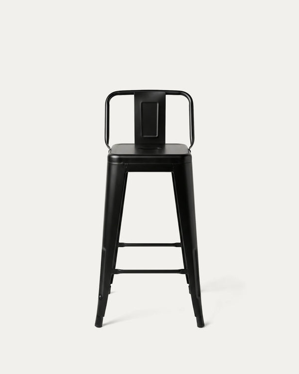 Taburete Tolix clásico negro metal galvanizado frontal bar industrial Venhoouse Chile