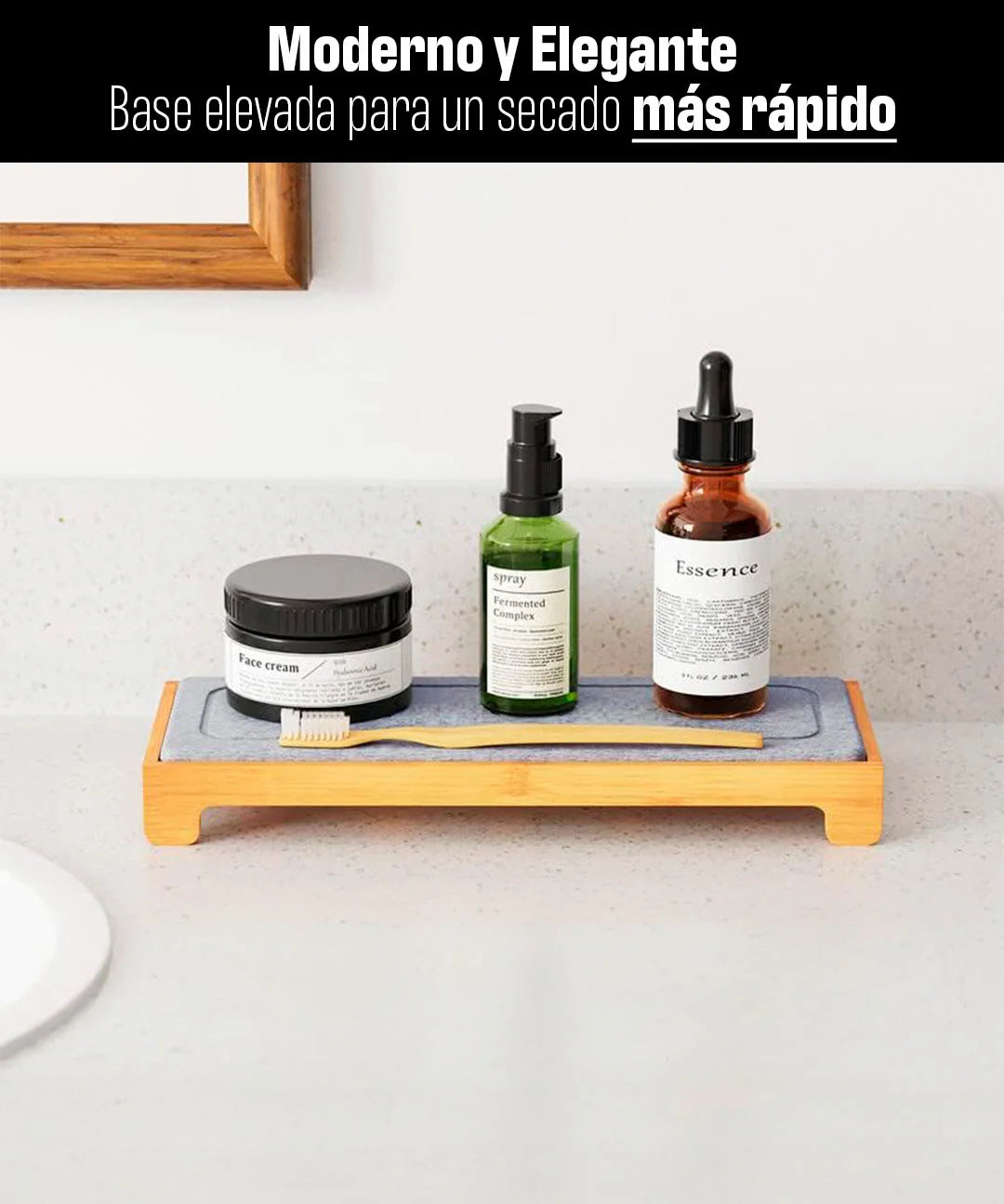 Piedra Secado Rápido  Con Base De Bambú