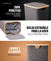 Cesta de ropa sucia compacta y elegante para espacios pequeños