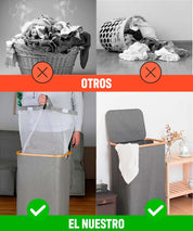 Cesta de ropa compacta con bolsa lavable