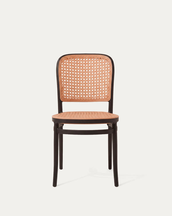 Silla Lombardía comedor negra polipropileno respaldo rejilla frontal Venhoouse Chile