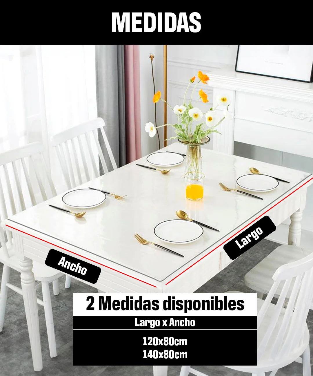 Protectores de Mesa transparentes Rectangulares