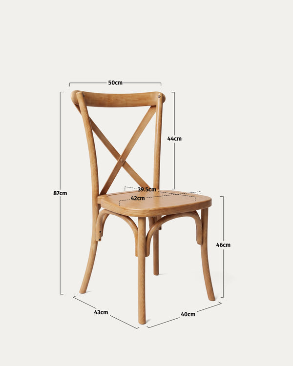 Medidas silla Crossback armable comedor alto 87 asiento 46 ancho 50 cm Venhoouse Chile