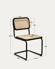 Medidas silla Breuer ratán negra comedor alto 85.5 ancho 45 profundidad 52 cm Venhoouse Chile
