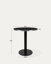 Medidas mesa Oslo redonda mármol negro Ø60 cm alto 75 cm base pedestal 45 cm Venhoouse Chile
