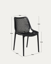 Medidas silla Berlín exterior polipropileno alto 82 asiento 44 ancho 51 cm Venhoouse Chile
