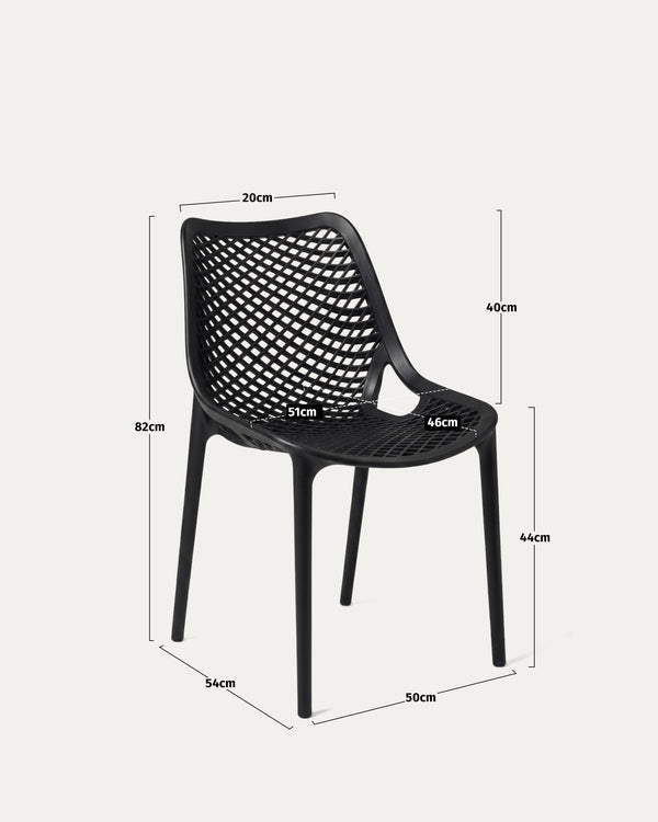 Medidas silla Berlín exterior polipropileno alto 82 asiento 44 ancho 51 cm Venhoouse Chile