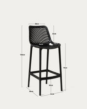 Medidas taburete bar Berlín polipropileno 75 cm alto ancho Venhoouse Chile