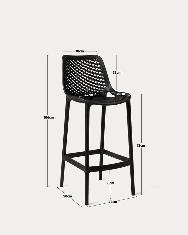 Medidas taburete bar Berlín polipropileno 75 cm alto ancho Venhoouse Chile