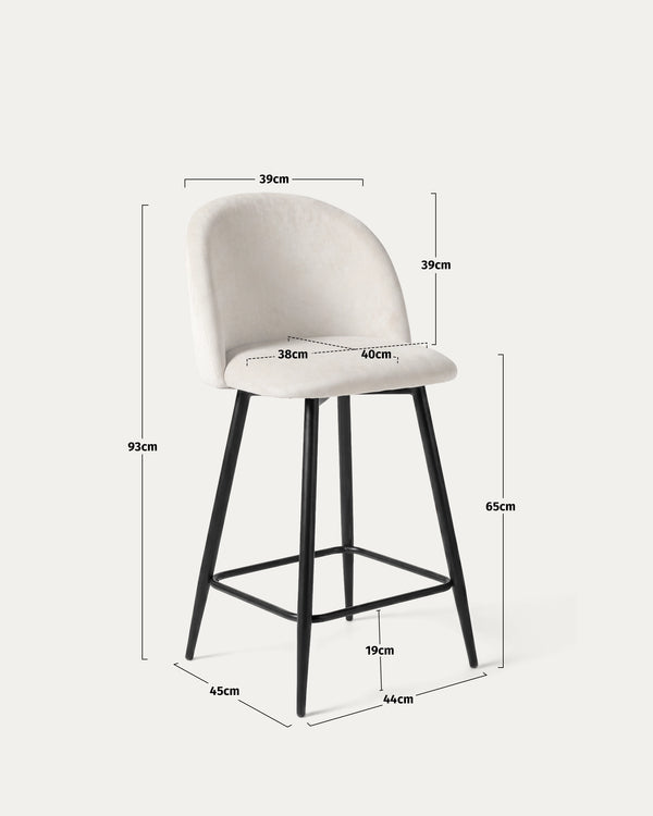 Medidas piso bar Sora beige tapizado felpa alto ancho cm Venhoouse Chile