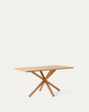 Mesa Argo rectangular vista diagonal diseño nórdico patas acero entrecruzadas Venhoouse Chile